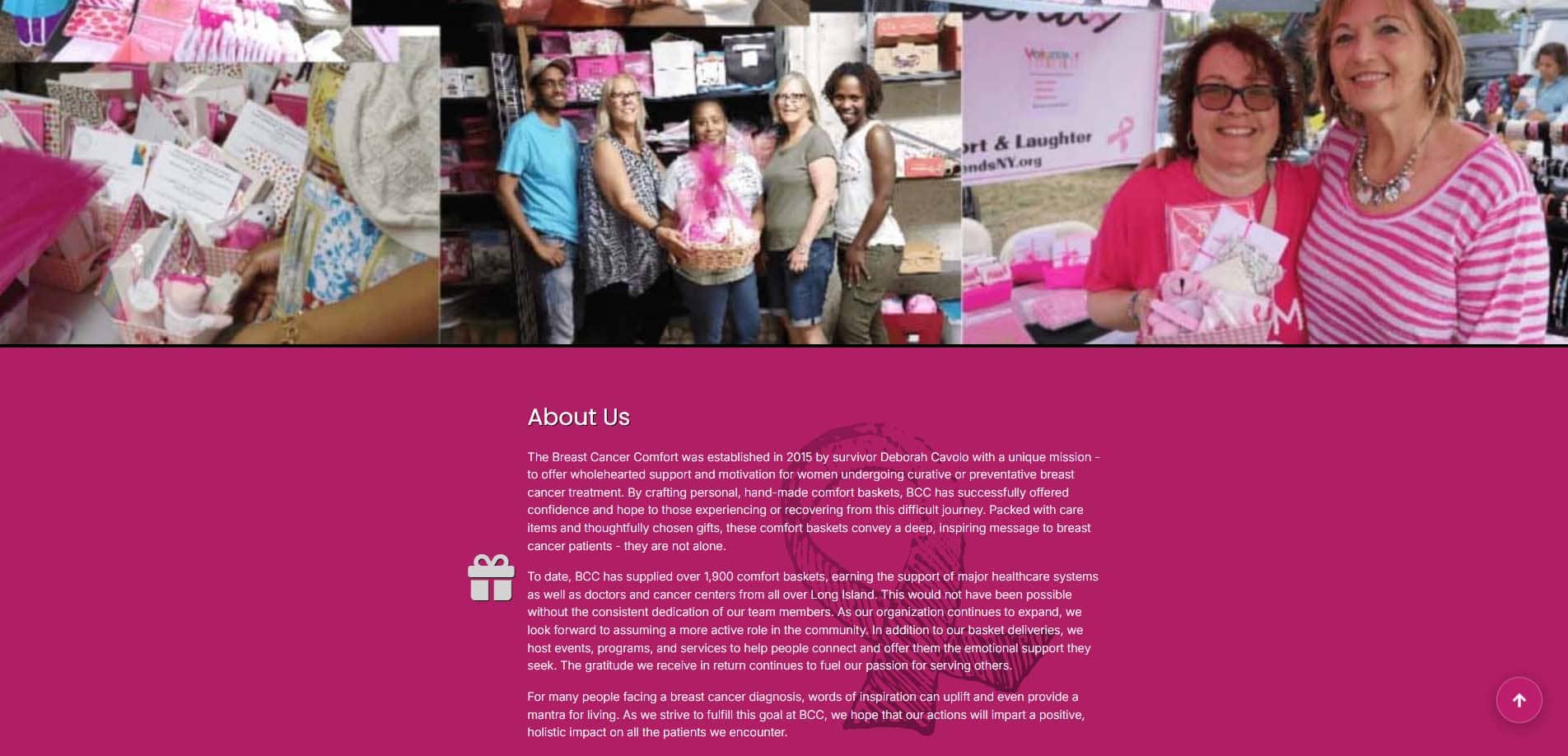 Breast Cancer Comfort Foundation website — screenshot 2