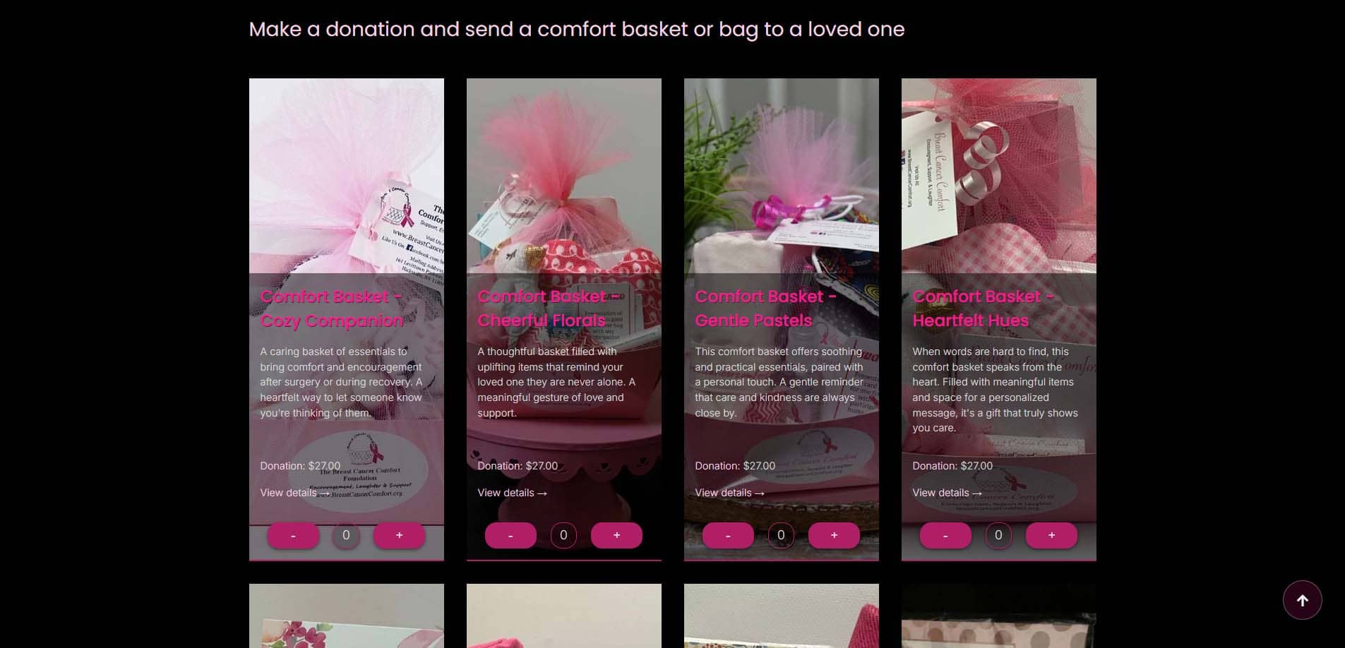 Breast Cancer Comfort Foundation website — screenshot 3
